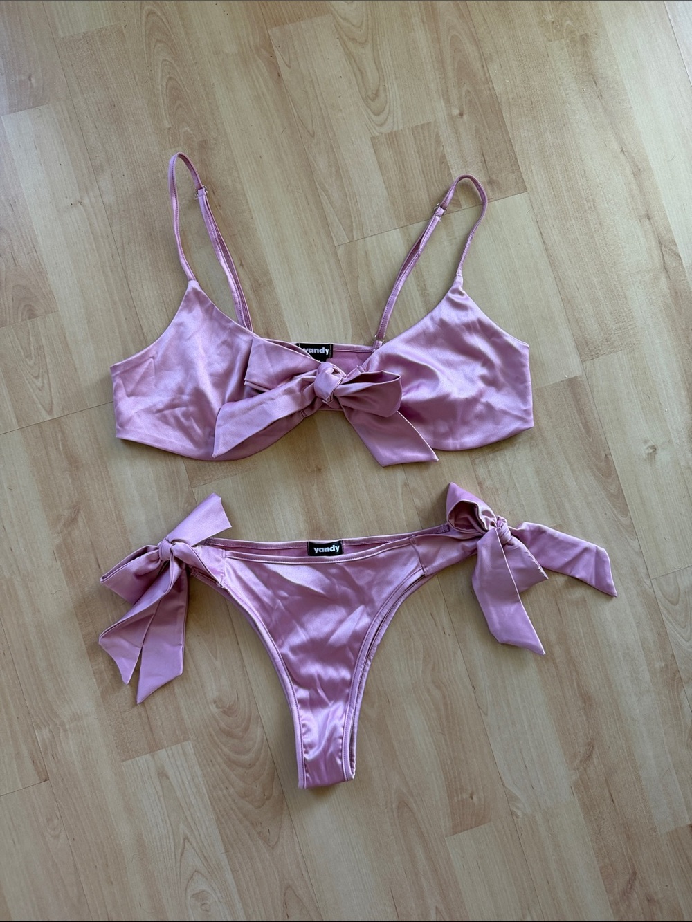 Pink Gift of Satin Bra Set